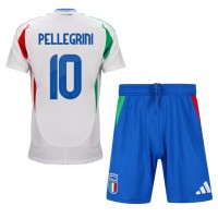 Italija Lorenzo Pellegrini #10 Gostujuci Dres za djecu EP 2024 Kratak Rukav (+ Kratke hlače)